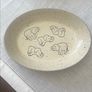 Meritage Speckled Oval Serving Dish, Set of 2, with an Elephant Design